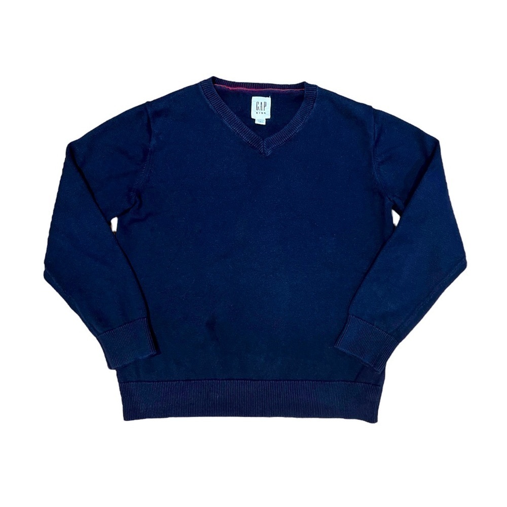 Gap Kids | Navy Blue V-Neck Sweater, Boys Medium - Picture 2 of 3